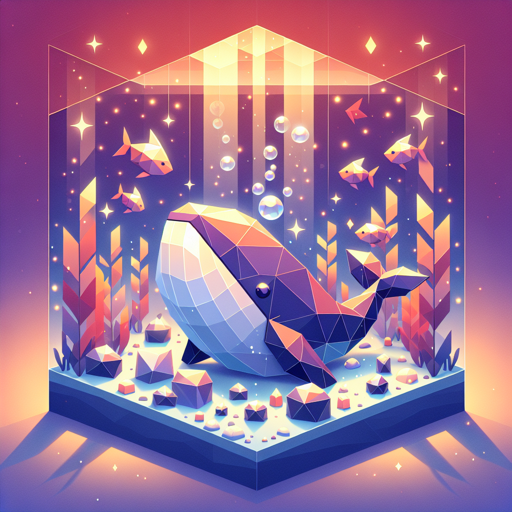 Low-poly 3D diorama of an underwater scene with friendly sea creatures