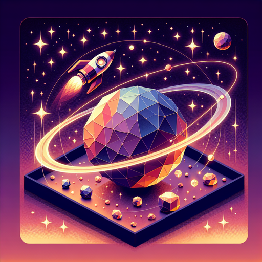 Low-poly 3D diorama of a rocket ship exploring colorful planets